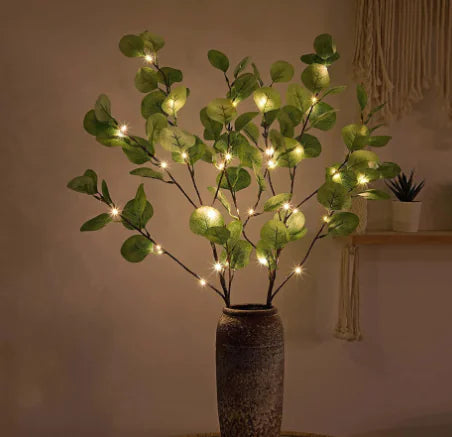 Olive Branch with LED Lights and Real Leaves (1PC)